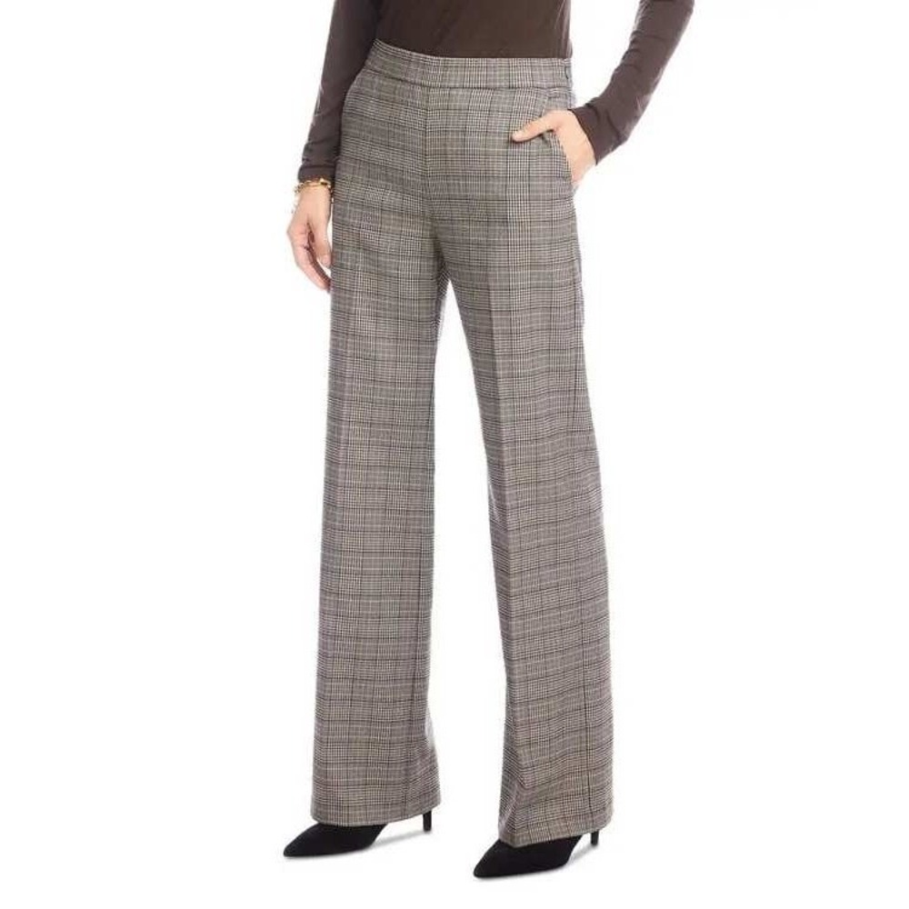 NWT Karen Kane Dandy Girl Plaid Trouser -straight leg Size 12